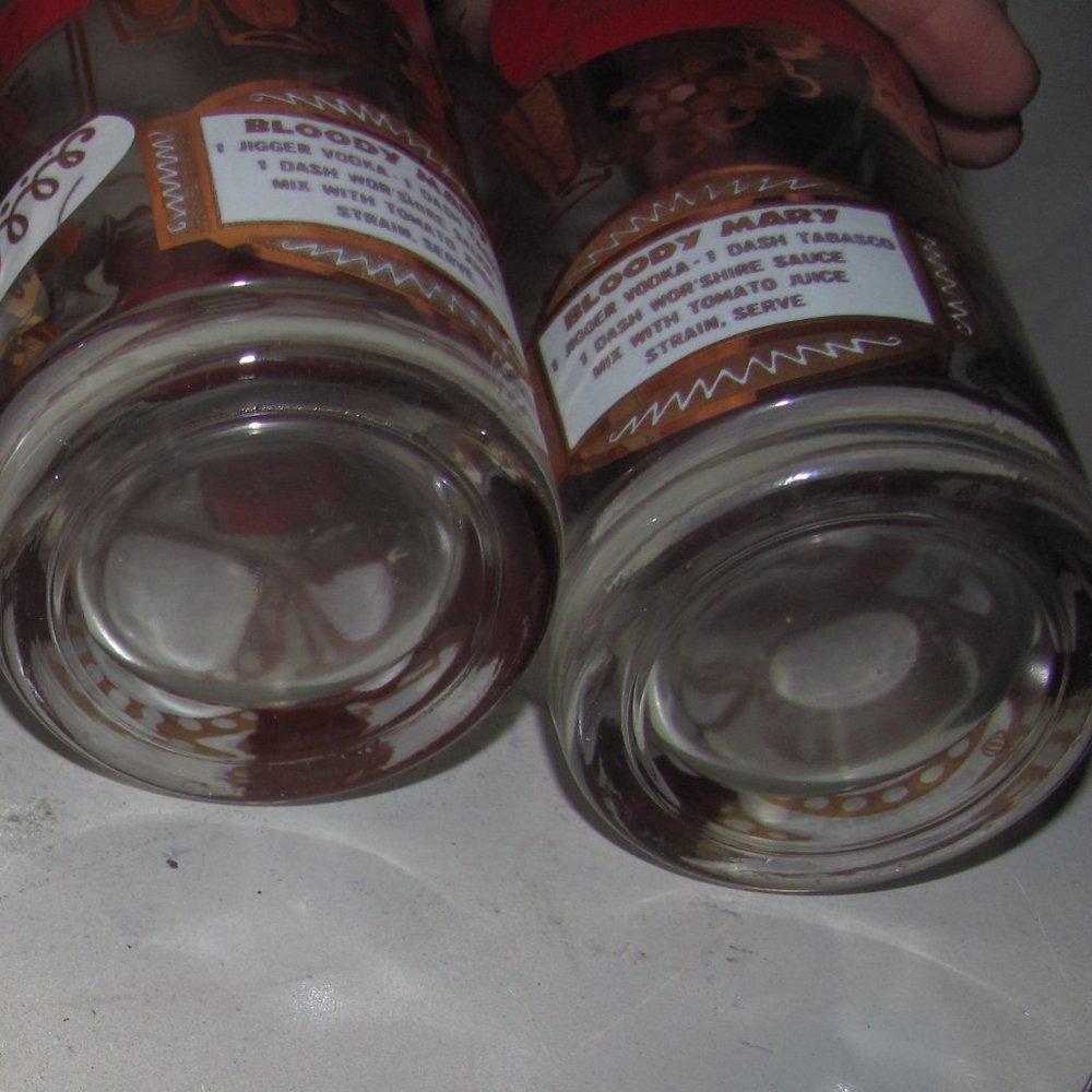 Vintage Jeannette Mid Century Modern Cocktail Bar Set 4 Glasses & Ice Bucket MCM - Picture 6 of 11